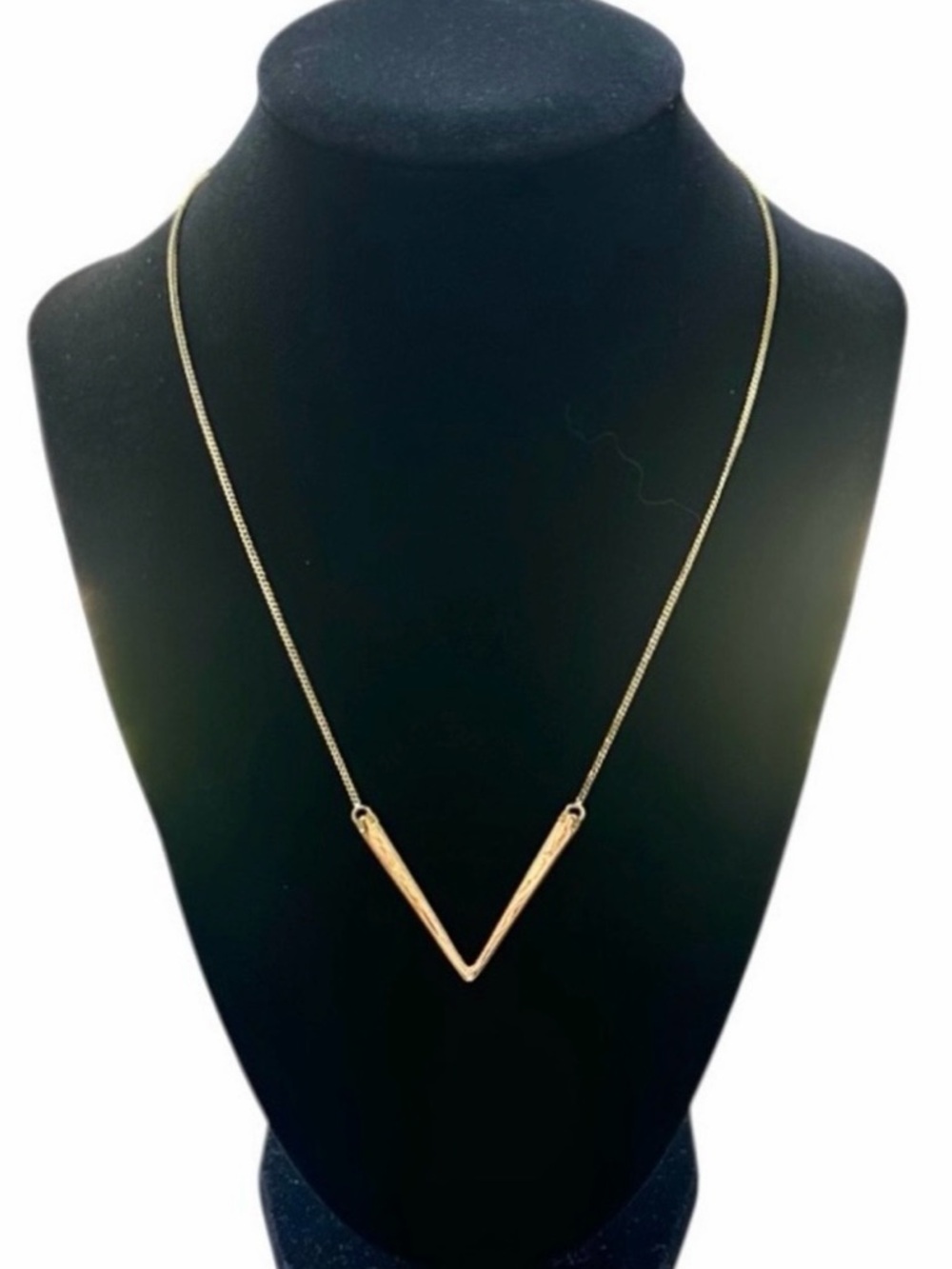 NEW Lisa Robertson 18K Gold over .925 Sterling Silver Chevron Necklace 19”